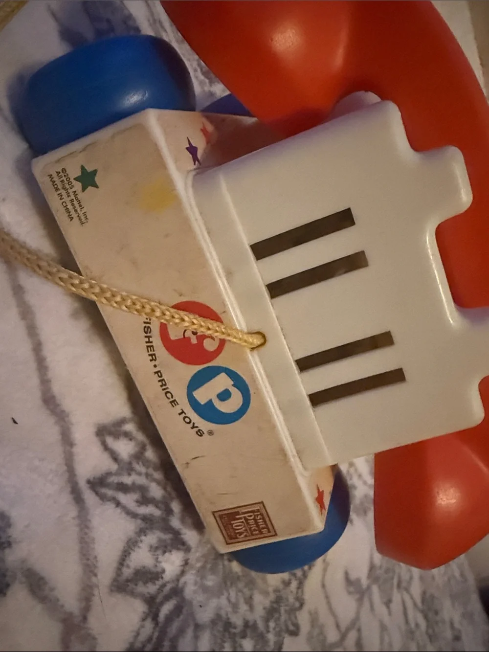Vintage 1961 Fisher Price Chatter Phone #747 Telephone Pull Toy with Moving Eyes